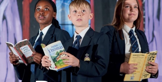 Cover - 3 children holding poetry books